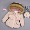 Baby Girl Denim Plus Fur Warm Toddler padded coat