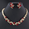 Women Red Black Necklace Earrings Sets