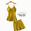 Satin Pajamas With Shorts 4-Piece Sleepwear Suits