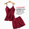 Satin Pajamas With Shorts 4-Piece Sleepwear Suits