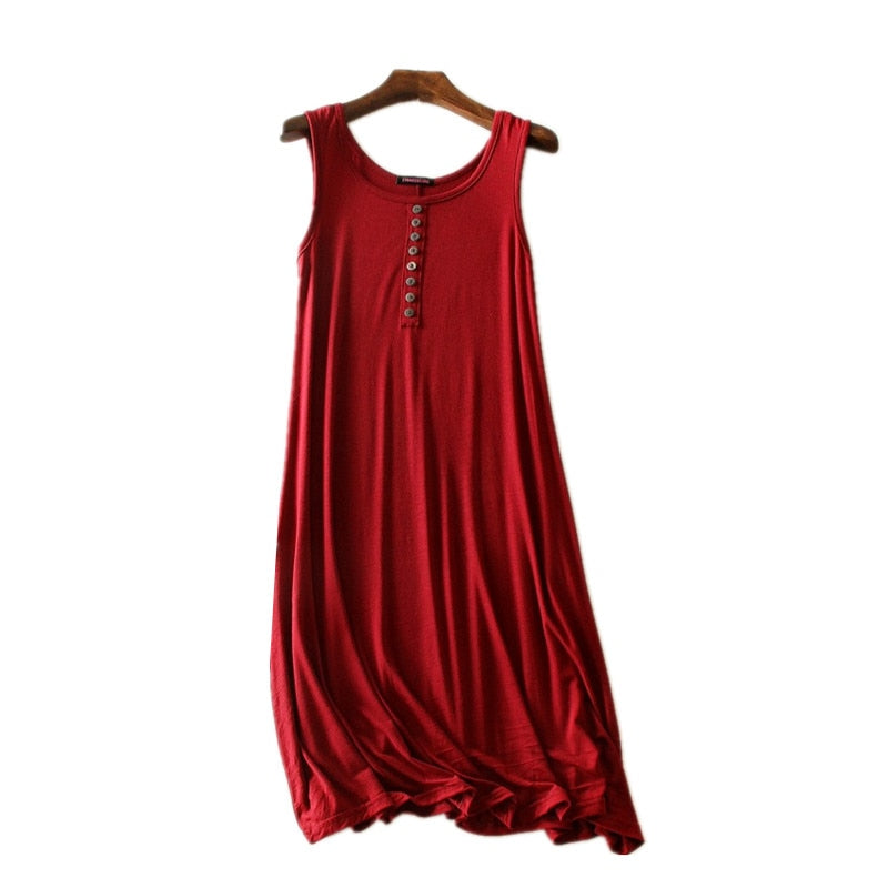 Female sleeveless summer sexy nightgown