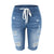 Summer Denim Ripped Bermuda Shorts for Women