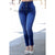 Women Skinny High Waist Button Denim Jeans