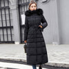 High quality fur collar women long winter coat