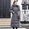 High quality fur collar women long winter coat