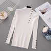 Button Turtleneck Sweater for Women