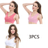 3pcs/set Push Up Bras Lace Solid Color for Women