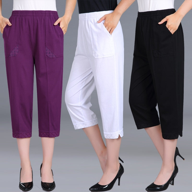 Summer 2020 Women's High Waist Capris Pants