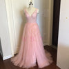 High Split Tulle Sleeveless Evening Gown