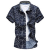 Fashion Plaid Printing Male Casual Short Sleeve Shirt