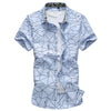 Fashion Plaid Printing Male Casual Short Sleeve Shirt