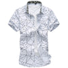 Fashion Plaid Printing Male Casual Short Sleeve Shirt