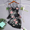 5Pcs Pajama Set Satin Sexy Lace Nightie