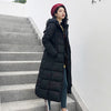 Women&#39;s Jacket X-long Hooded Cotton Padded Female Coat