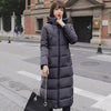 Women&#39;s Jacket X-long Hooded Cotton Padded Female Coat