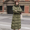 Women&#39;s Jacket X-long Hooded Cotton Padded Female Coat