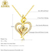 Gift of Love Long Link Golden Chain Austrian Crystal Heart Pendant Necklace