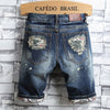 Men&#39;s Hole Denim Summer Shorts