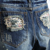 Men&#39;s Hole Denim Summer Shorts