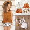 1-5 Years Baby Girl Tops+Flower Shorts Outfit Set