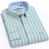 Men&#39;s Long Sleeve Oxford Plaid Striped Casual Shirt