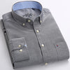 Men&#39;s Long Sleeve Oxford Plaid Striped Casual Shirt