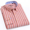 Men&#39;s Long Sleeve Oxford Plaid Striped Casual Shirt