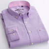 Men&#39;s Long Sleeve Oxford Plaid Striped Casual Shirt