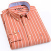 Men&#39;s Long Sleeve Oxford Plaid Striped Casual Shirt