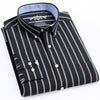 Men&#39;s Long Sleeve Oxford Plaid Striped Casual Shirt