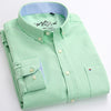 Men&#39;s Long Sleeve Oxford Plaid Striped Casual Shirt