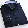 Men&#39;s Long Sleeve Oxford Plaid Striped Casual Shirt