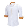 New Arrivals British Style Solid Slim Fit Male Shirt