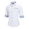 New Arrivals British Style Solid Slim Fit Male Shirt