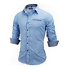 New Arrivals British Style Solid Slim Fit Male Shirt