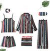 Stain Faux Silk 7 Pieces Pajamas Sets Sleepwear