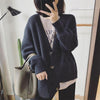 Women&#39;s V neck Solid Cardigans Sweater