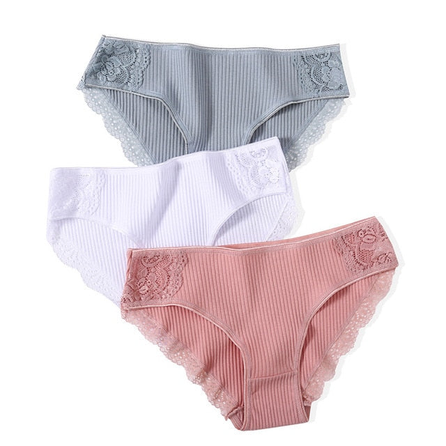 Cotton Panty 3Pcs/lot Solid Women's Panties