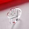 butterfly heart love 925 jewelry silver plated ring ,for Women - Blindly Shop
