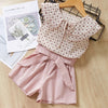 New Style Baby Girls Clothes short Sleeve T-Shirt+Pant Dress