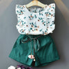 New Style Baby Girls Clothes short Sleeve T-Shirt+Pant Dress