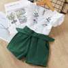 New Style Baby Girls Clothes short Sleeve T-Shirt+Pant Dress