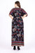 Boho styled V Neck Short Sleeve Retro Floral Print Dress