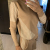 Jacquard Knit 2 Piece sweater Tracksuits Set for women