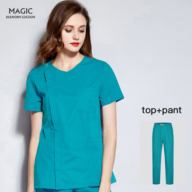 V-Neck short sleeve  Beauty Salon Nursing Scrub Uniform