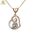 Gift of Love Rose Gold Clear Stellux Austrian Crystals Double Heart Pendant