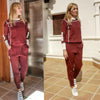 Woman Knit Casual Crewneck Sweater Suits Two Piece Set