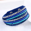 NEW  Fashion Rhinestone Leather Wrap Bracelet. - Blindly Shop