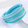 NEW  Fashion Rhinestone Leather Wrap Bracelet. - Blindly Shop