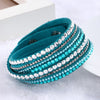 NEW  Fashion Rhinestone Leather Wrap Bracelet. - Blindly Shop